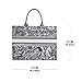 MOMEITU Fashion luxury tote bag cotton linen one shoulder handbag large capacity jacquard embroidery retro exquisite graffiti (Black)
