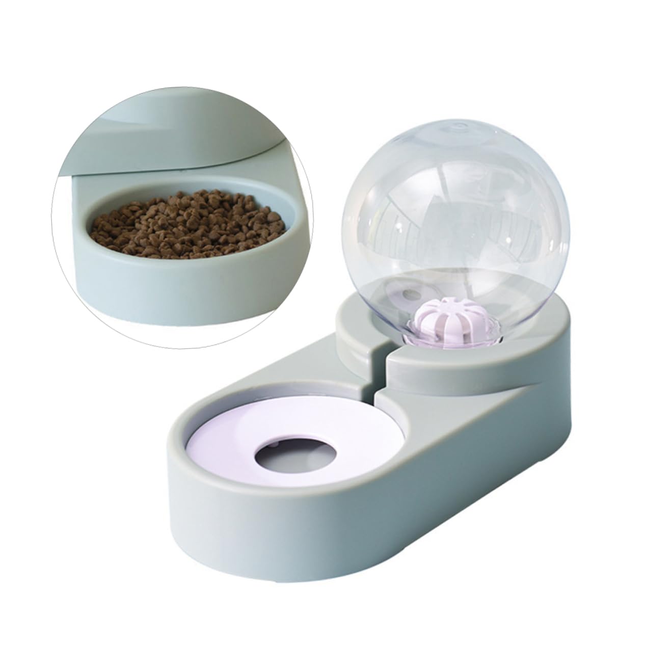 FRCOLOR Automatischer Wasserspender für Haustiere mit Doppeltem Trinknapf aus Pet Hochdicht und Geeignet für Zuhause und Tierladen Blau mit Einzigartigem Design