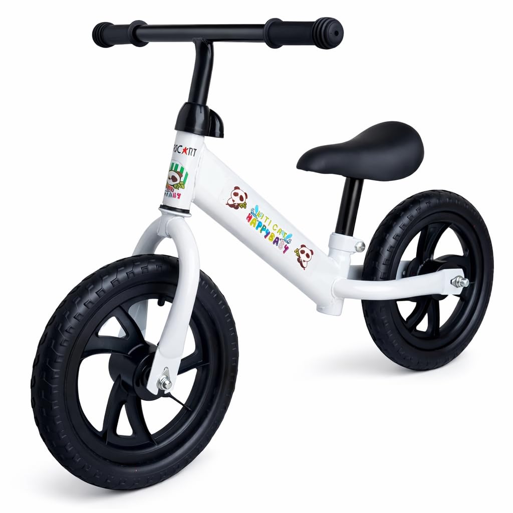 Kids Training Bicycle without pedal for 1.5 to 3 year old kids (WHITE (BLACK MAG WHEEL))