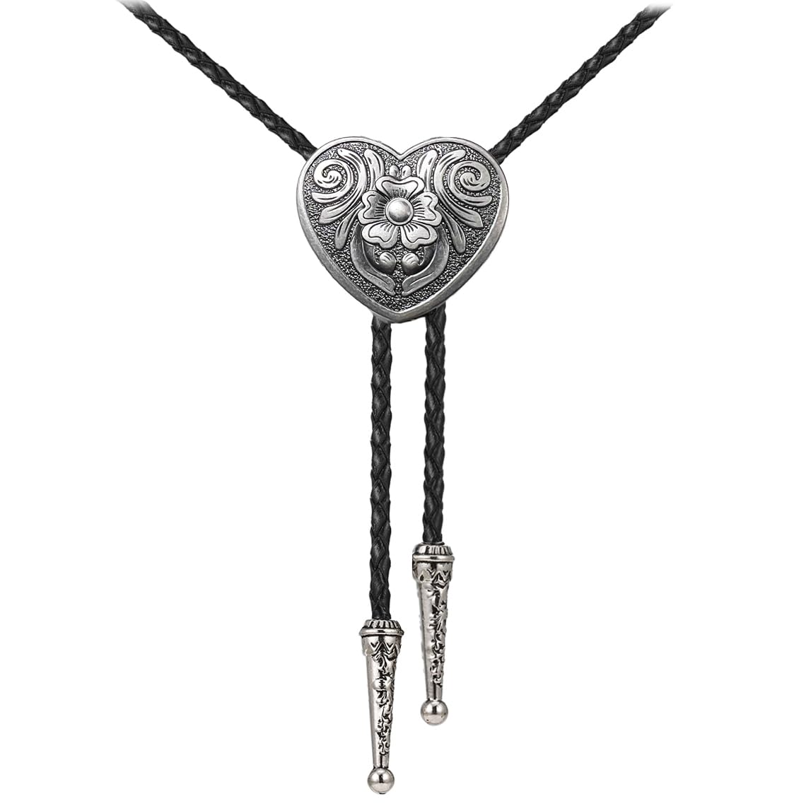 Joxevyia Bolo Tie for Men Vintage Cow Skull Leather Rope Western Cowboy Necktie Vintage Bola Tie Gift for Him