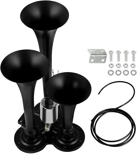 Miniatura 1 de Tren eléctrico Camión Bocina de aire 150dB 3 trompeta coche bocina de aire 12V para camiones motocicleta Pickup trenes coches barcos