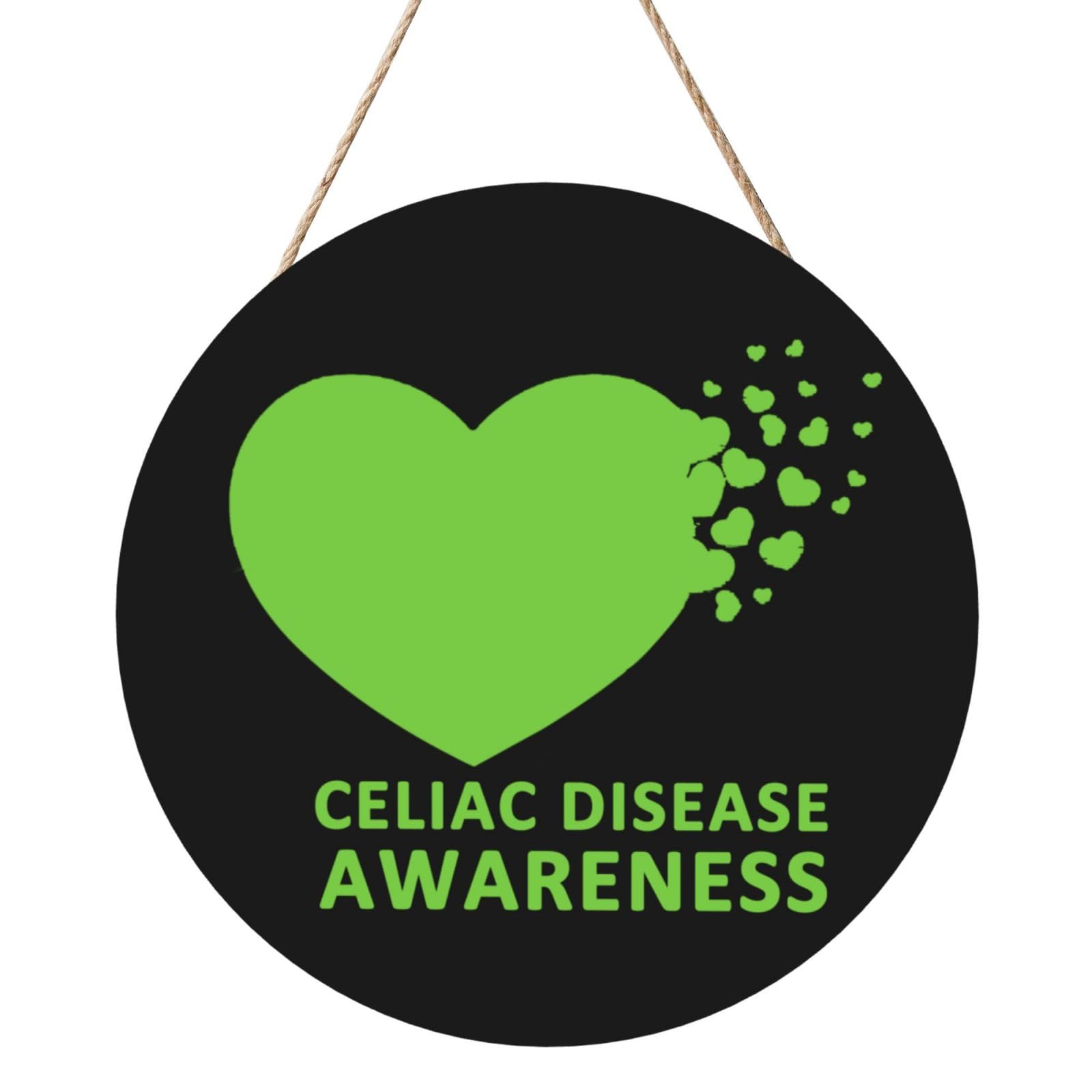 Celiac Disease Awareness 4 Door Signs Plaques Wood Welcome Sign For Front Door Wall Hanging For Home Farmhouse Office Classroom Party Decoration