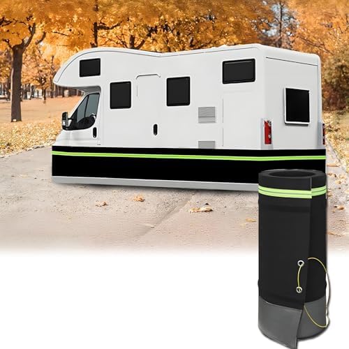 No-Drill RV Skirting 36" High, Heavy-Duty Fiberboard Mesh, 32m/104ft Thickened Insulation Panel, Easy Install Weather Protection Cover with Reflective Strips