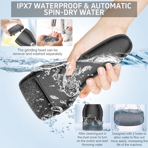 Electric Callus Remover for Feet,Rechargeable Electronic Foot File Pedicure Tools,Professional Waterproof Foot Scrubber File,Portable Pedi Feet Care for Cracked Heels &Dead Skin with LCD Display