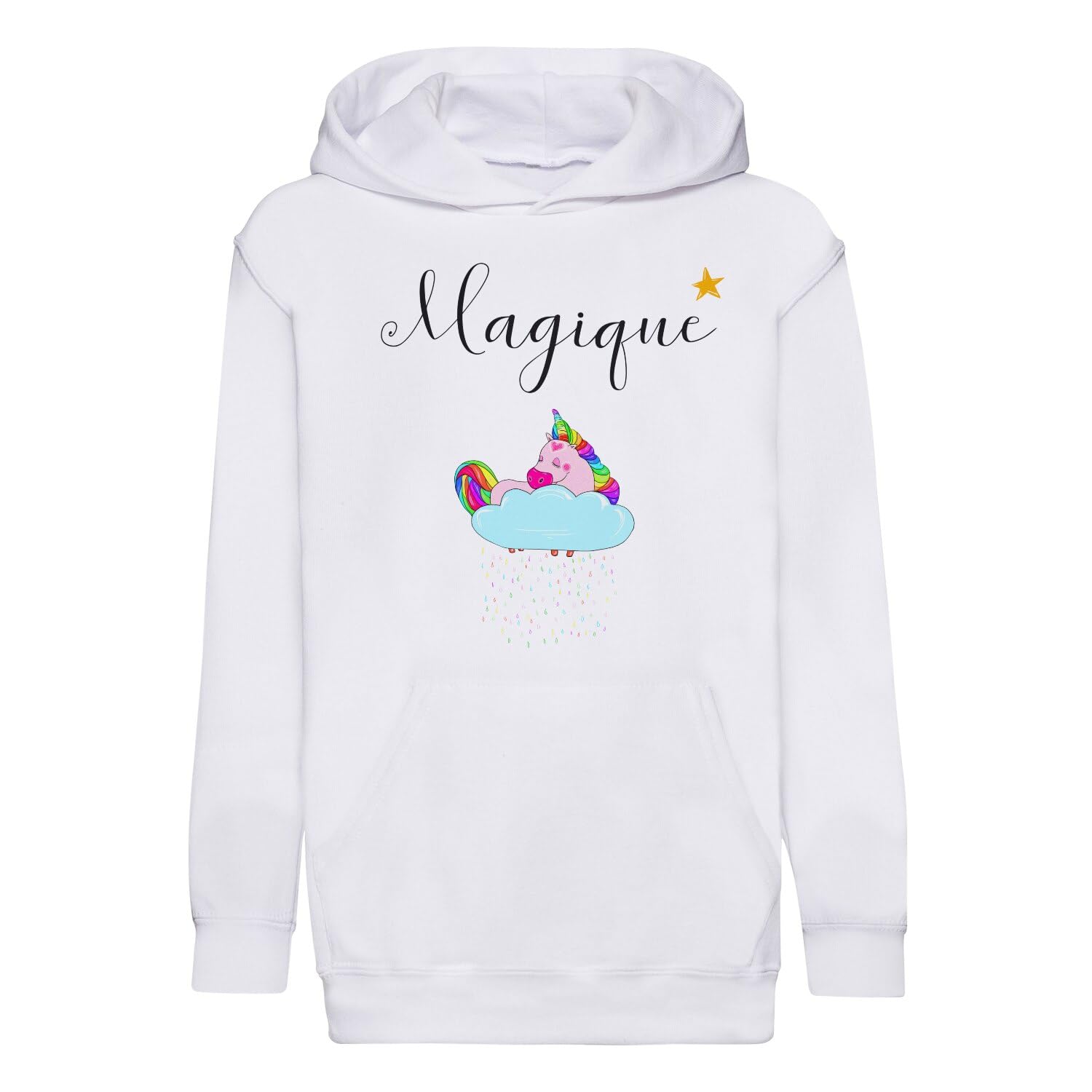 Sweat à capuche enfant chaud licorne résistant pour l'école