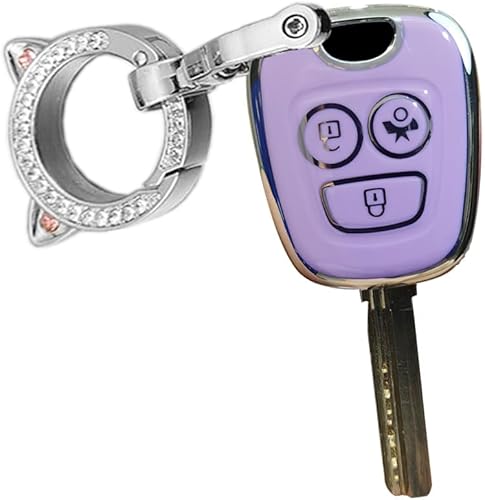 Miniatura 8 de ontto Funda para llave remota de 3 botones sin cortar para Peugeot 206, funda de llave de TPU suave, elegante funda para llave de automóvil, color