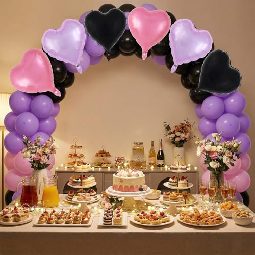 Image of 12 Pcs Colorful Heart Balloons,18 Inch Heart Foil Balloons Love Balloon Valentine Balloon for Birthday Party Wedding Engagement Party Baby Shower Valentine Day Decorations