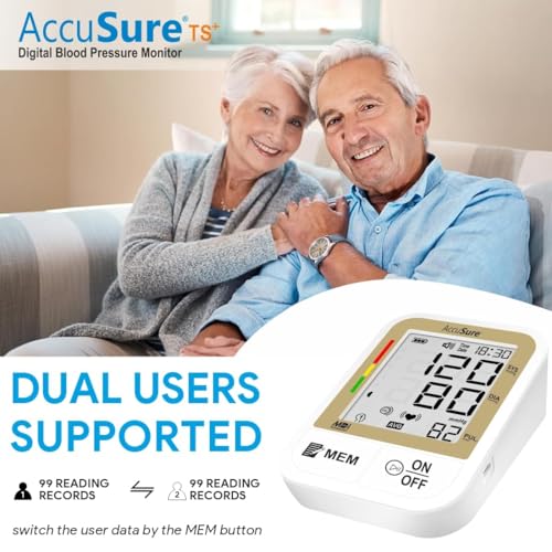 Image of AccuSure TS Plus Blood Pressure Monitor - Fully Automatic | Simple, Reliable & Accurate | Digital BP Monitor includes Type-C USB power port