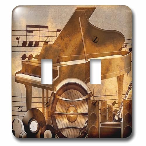 Impression de haut-parleurs rétro interrupteur double bascule piano guitare - 2
