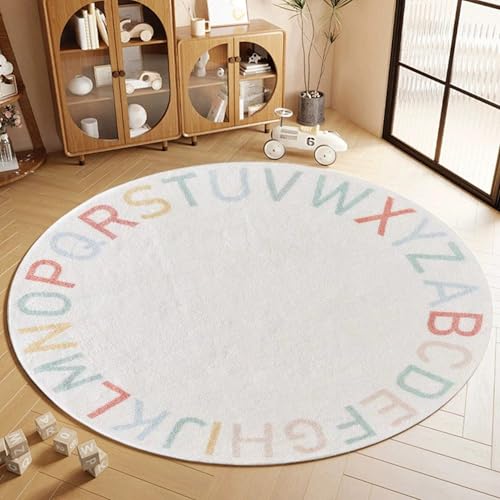 Tapis ABC enfant alphabet tapis rond polyester pour jeu de bébé