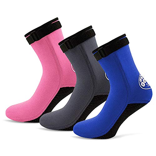 KKmoon Meias de mergulho de neoprene 3MM Botas de mergulho Sapatos de água Botas de praia Botas de m