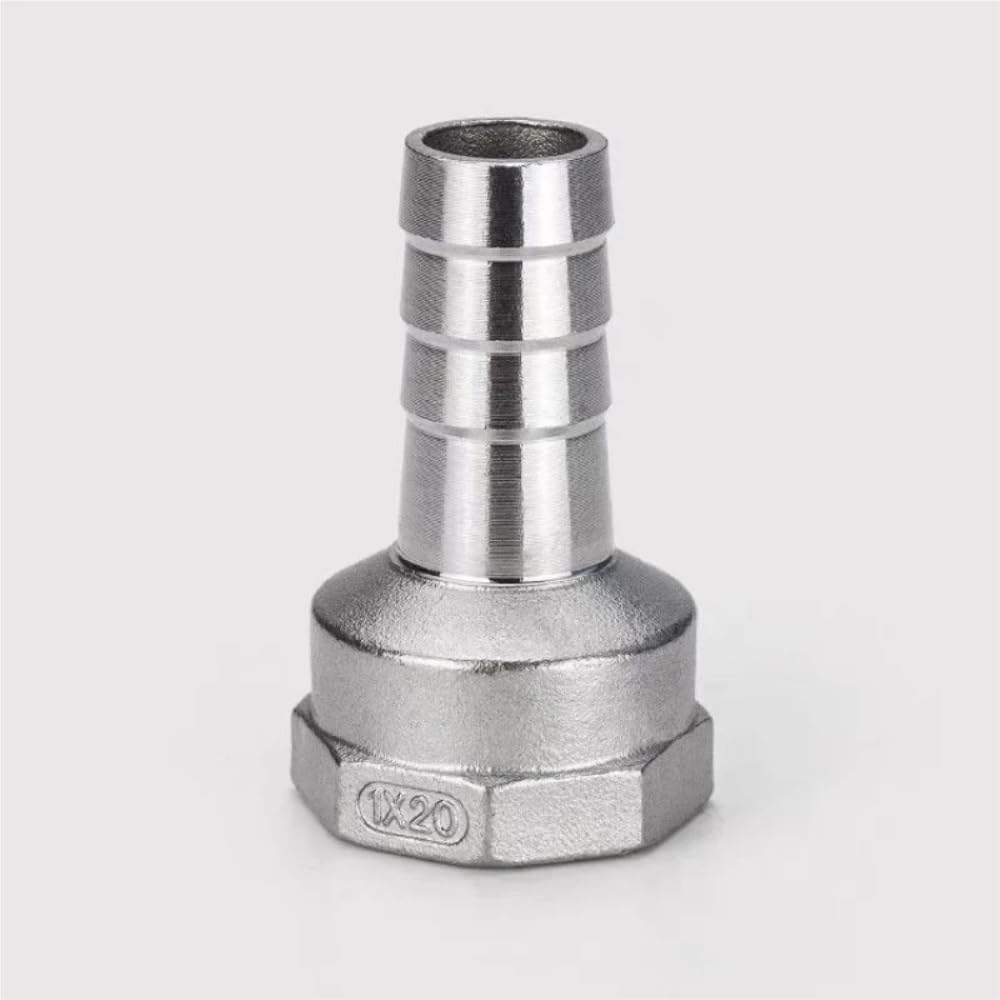 NVCBYEPDA Conectores Adaptador, Conector de Cola de Manguera de púas de Montaje de tubería de Rosca Hembra BSP de Acero Inoxidable de 1/2 ", Accesorio de Herramientas de 8mm a 20mm(15mm)