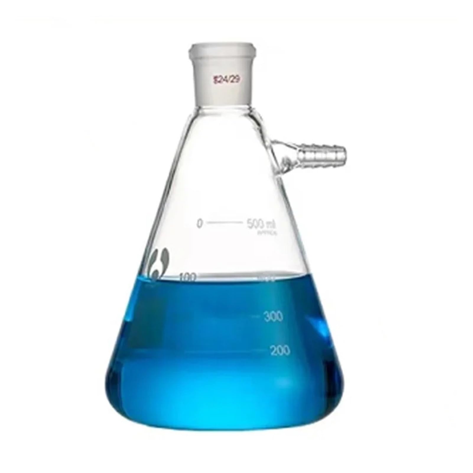 matraz de fondo redondo， Matraz de succión de vidrio for filtración al vacío con boquilla superior, calibre 19/24, 25 ml-2000 ml, for uso en laboratorio(500ml caliber24)