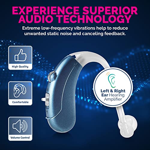 Digital Hearing Amplifier - 500 Hour Battery-Operated Left/Right Behind-The-Ear Personal Sound Assist Device With 2 Modes, Volume Control & Noise Cancelling, Bte Aids For Adults And Seniors #TOP2