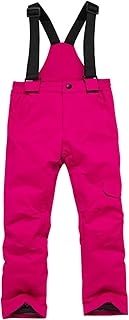 Pantalones de nieve forrados para mujer | Pantalones de esquí de invierno con bolsillo de carga Stash | Traje de nieve aislado y convertible para niñas y cinta de efectivo
