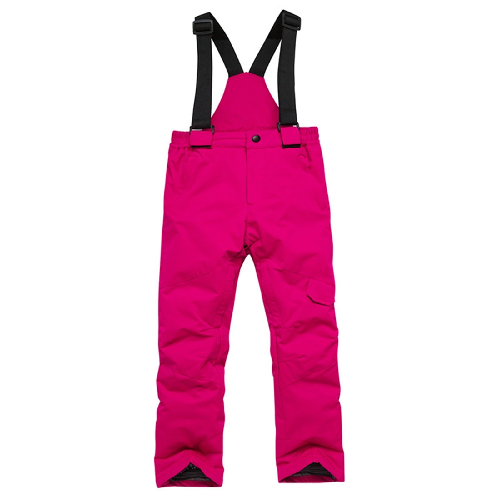 Generisch Skihose Kinder Jungen Mädchen Schneehose Wasserdicht Snowboardhose Elementen Zip Ski Latzhose mit Taschen Fleece gefüttert und Verstärkt Warm Winterhose Outdoorhose Strapshose