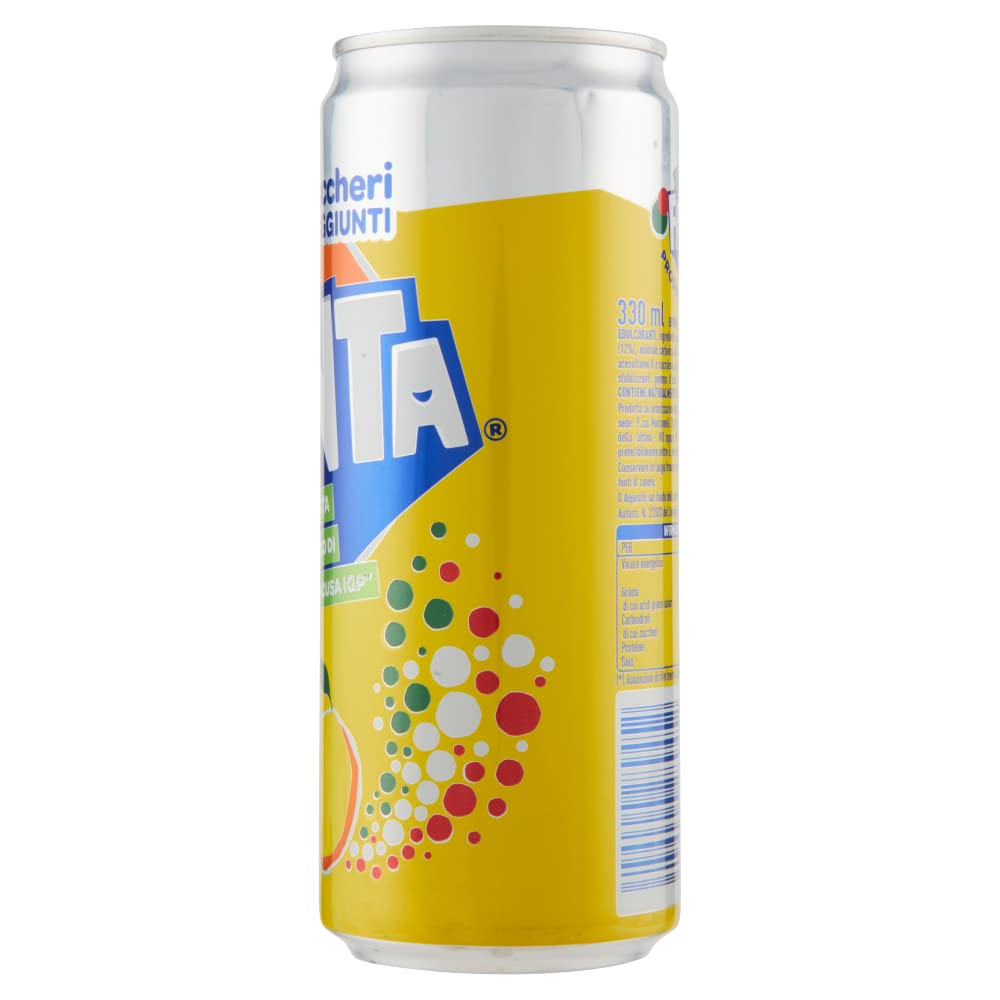 Italian Gourmet Fanta Lemon Zero bevanda analcolica Zitrone IGP 72 x 330ml | Senza zuccheri aggiunti, gusto agrumato; erfrischender Softdrink in, Gesamtnettogewicht 23,76 L + Kostenlos Polpa 400g