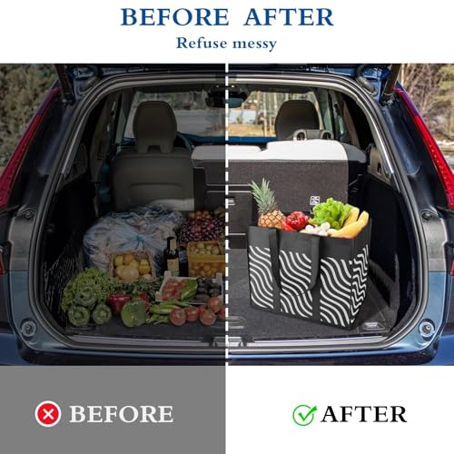WISELIFE Reusable Grocery Shopping Bags 10 Pack Large Foldable Tote Bags Bulk, Eco Produce Bags with Long Handle for Shopping Groceries Clothes (Plaid D)