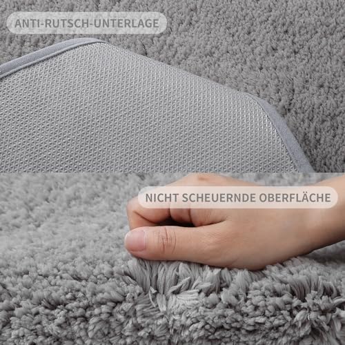 Miniatura 4 de Good Nite Alfombra De Baño Microfibra Antideslizante, 40 60 Cm Alfombrillas Lavable En La Lavadora, Altamente Absorbente, Antideslizante, De Secado Rápido Gris