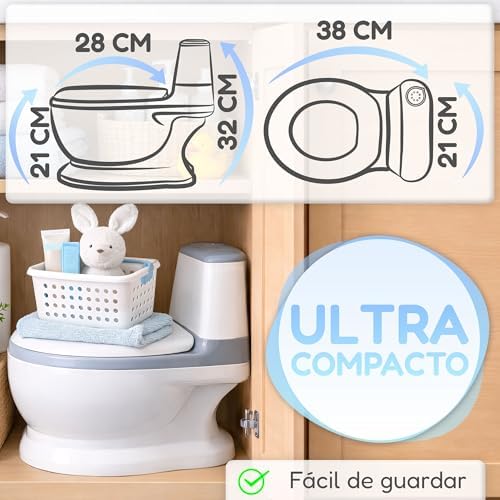 Miniatura 5 de Almar Baby Orinal Portátil Con Forma De Wc Para Niños, Con Sonido De Descarga De Cadena, Y Portarrollos Integrado Fomenta El Aprendizaje De Tus Hijos Para Ir Al Baño De Forma Divertida