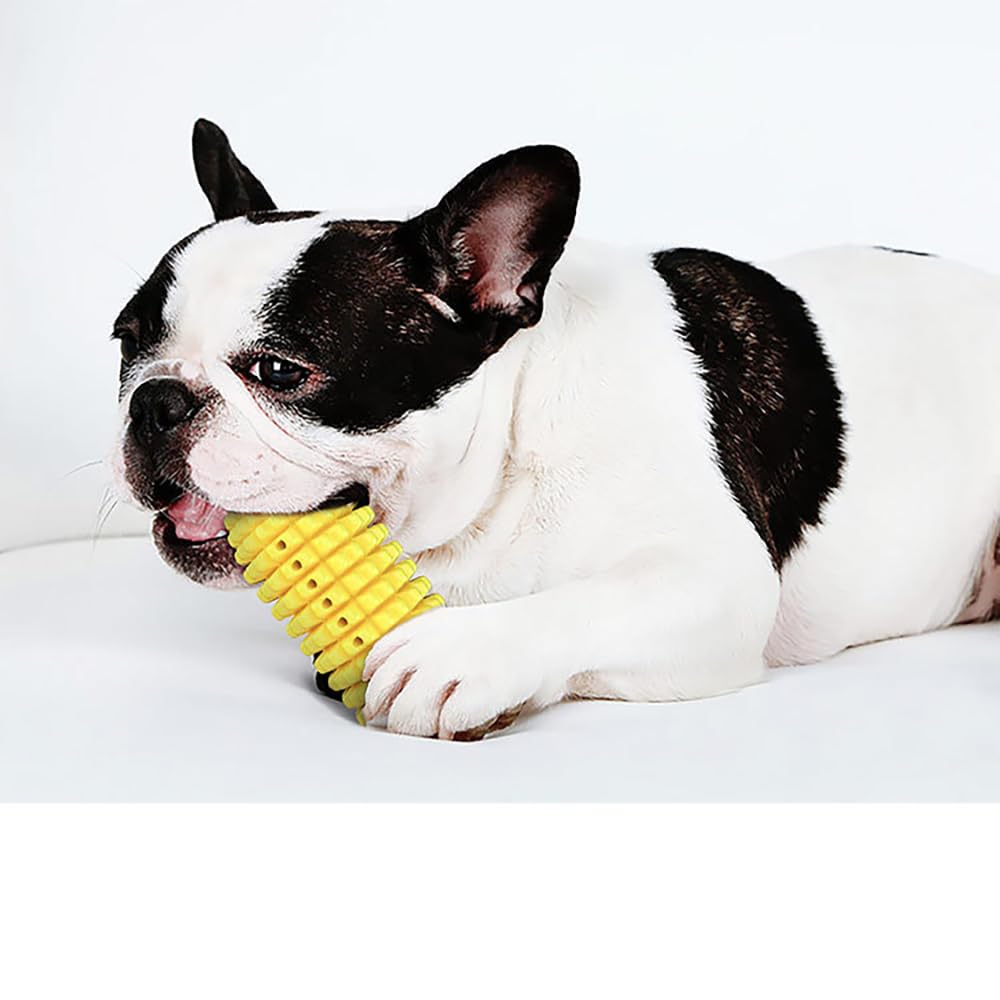 Jouet à mâcher pour chien en forme de maïs : corde dentaire flottante avec trou à friandises – TPR indestructible et corde en coton pour le nettoyage des dents, le soulagement de l'ennui