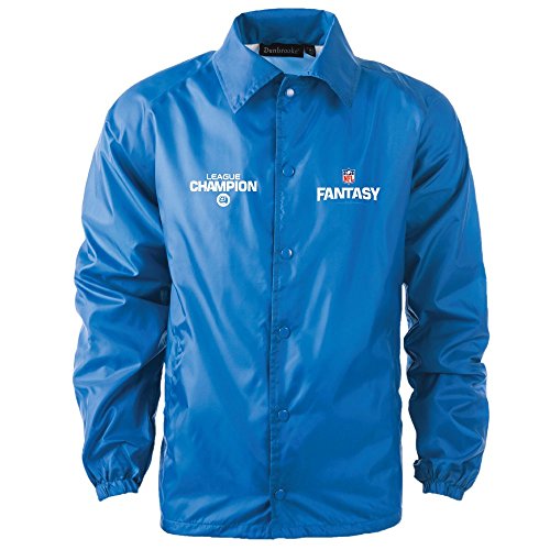NFL Fantasy Football Champion Coaches Windbreaker, X-Large, Royal