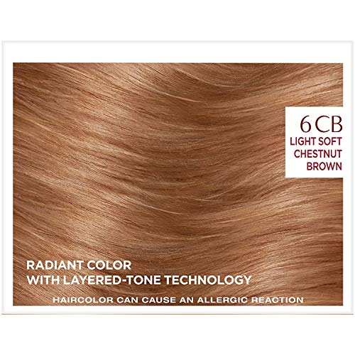 Image of L'Oreal Paris ExcellenceAge Perfect Layered Tone Flattering Color, 6CB Light Soft Reddish Brown