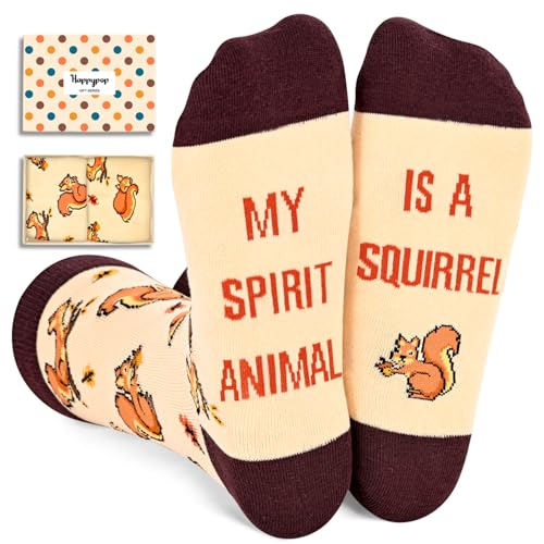 Funny Squirrel Gifts for Women Men - Cute Little Animal Socks Quirky Creature Stocking Stuffers
