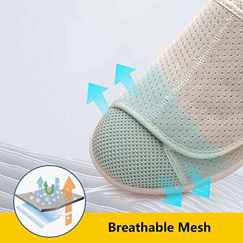 Diabetic Shoes Width Shoe for Elderly Women,Adjustable Closure Lightweight Breathable Swollen Feet Walking Edema Sneakers4