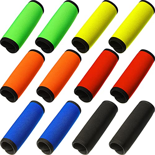 12 Pieces Neoprene Luggage Handle Wrap Grip Solid Color Luggage Handle Wraps Detachable Handle Covers Handle Identifier for Luggage Suitcase Travel Bag