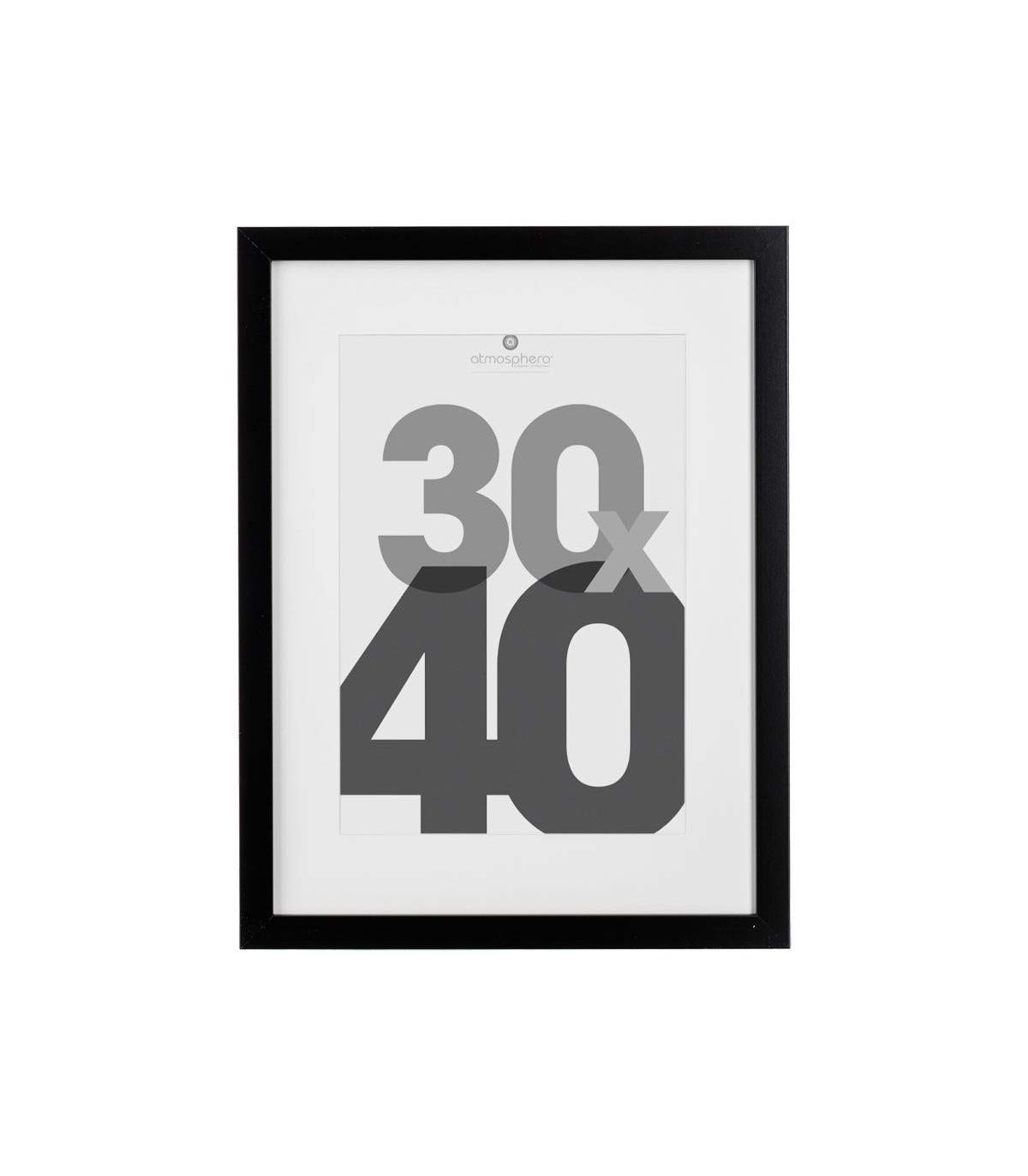 Atmosphera - Cadre photo Eva - bois et verre - noir - 30x40 cm