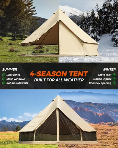 Carpa KingCamp tipo Yurt con estufa, 4 estaciones, impermeable miniatura 4