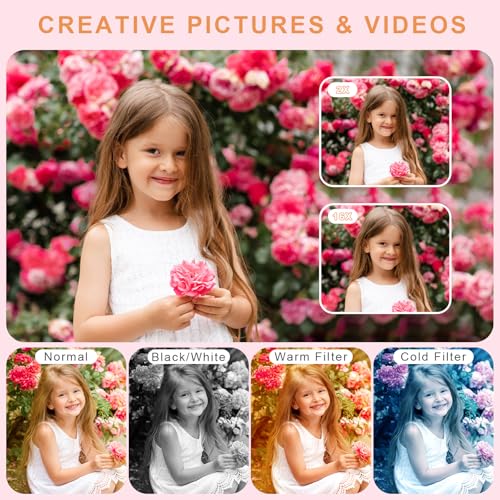 Digital Camera, Camera for Kids, UHD 4K 48MP Point and Shoot Digital Cameras with 64GB SD Card and 16X Digital Zoom Anti Shake, Compact Portable Small Gift for Boys Girls Students by aycy - Image 4
