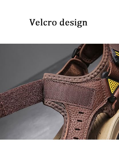 Men's Leather Sandals for Hiking Walking Beach Treads Water Athletic Outdoor with Premium Air Cushion3