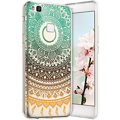 Robinsoni Case Compatible with Huawei P9 Lite Cover Transparent Huawei P9 Lite Case Silicone TPU Soft Case Glossy Gel Rubber Cover Ultra Soft Crystal Flexible Case Ultra Thin Buhhda Flower Cover