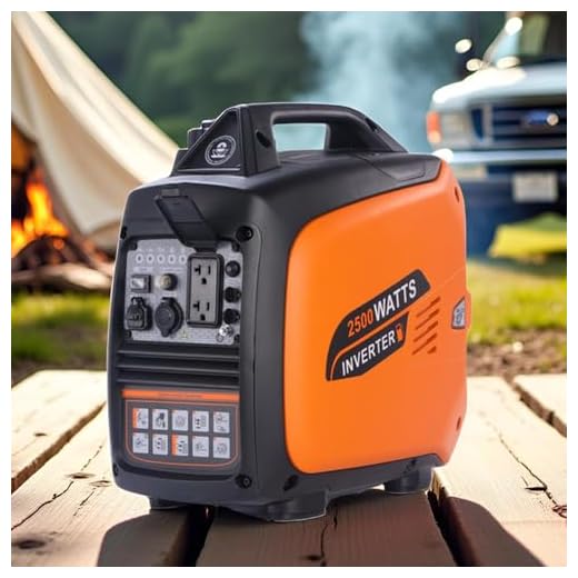 2500W Portable Gas Generator, Quiet Inverter Generator for Camping, Gas Powered Generators with CO Sensor for Home Emergency Backup, Outdoor, Orange