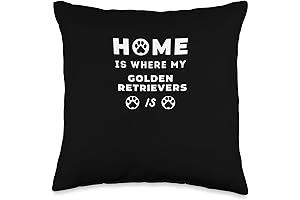 Throw Pillow - Home is Where the Golden Retriever Is