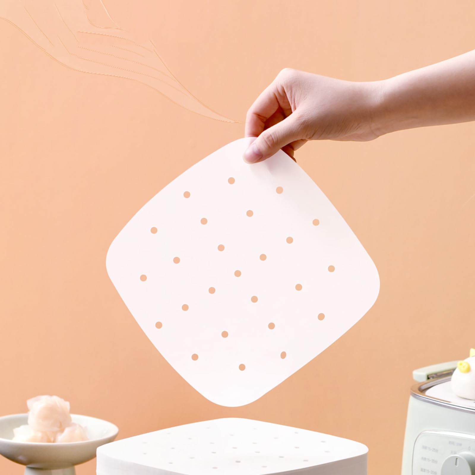 SagaSave Air Fryer Liners, 100PCS 20.5cm x 10.2cm Perforated Parchment Paper - Image 2