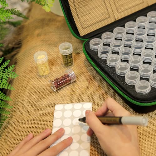 Seed Storage Organizer Box 60 Slots, with 20 Envelopes and Small Tool, Sturdy Seeds Saving Seed Bank Container Kit (Seeds not Included) - Image 2