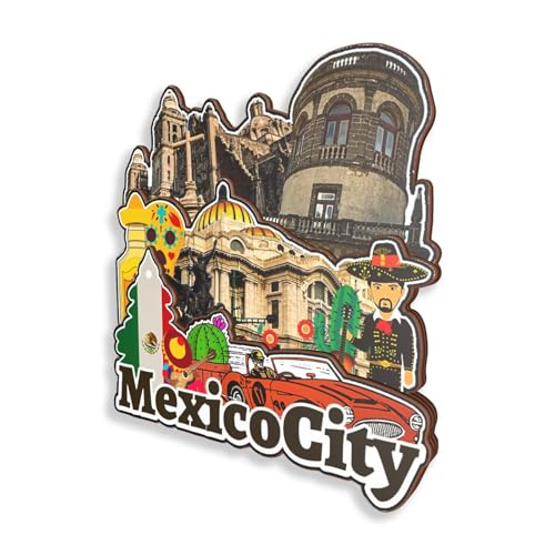 Imán de Madera 3D para Refrigerador México Ciudad miniatura 2