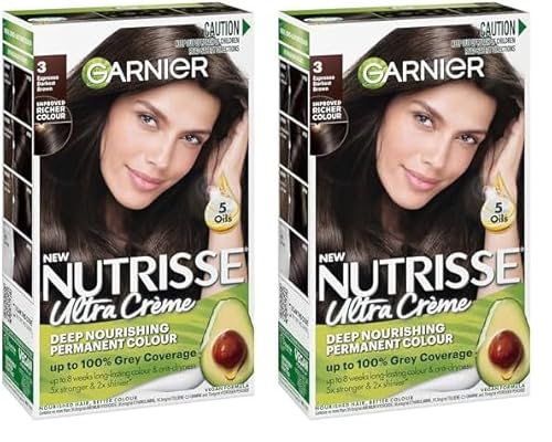Garnier Nutrisse Permanent Hair Colour 5 Chocolate Brown (Pack of 2)