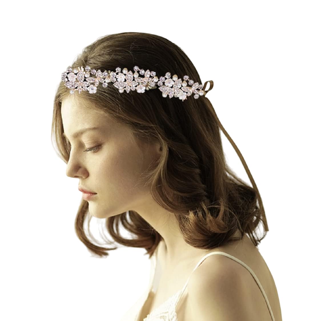 Proplady Wedding Tiara Stylish Rhinestones & Pearls Stud Hair Chain/Tiara/Crown for Girls & Women|Bridal Hair Accessories (B07KKKQXL7) Amazon Price History, Amazon Price Tracker