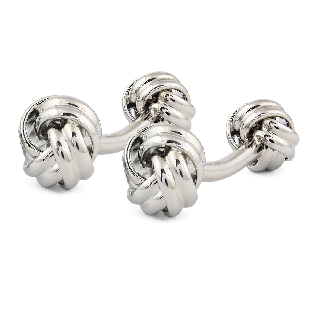 peluche Elegant Silver Knot Cufflinks for Men-picture-22