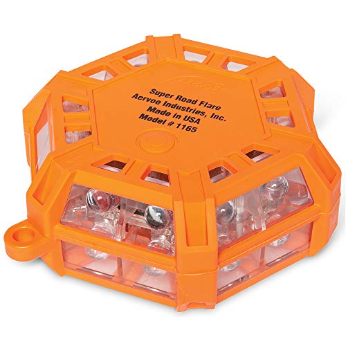 Aervoe 1165 Single Super Road Flare, Red LEDs, Visible Up to 2 miles, Includes a Magnet to Attach to Metal Surfaces, 24 Super Bright LEDs