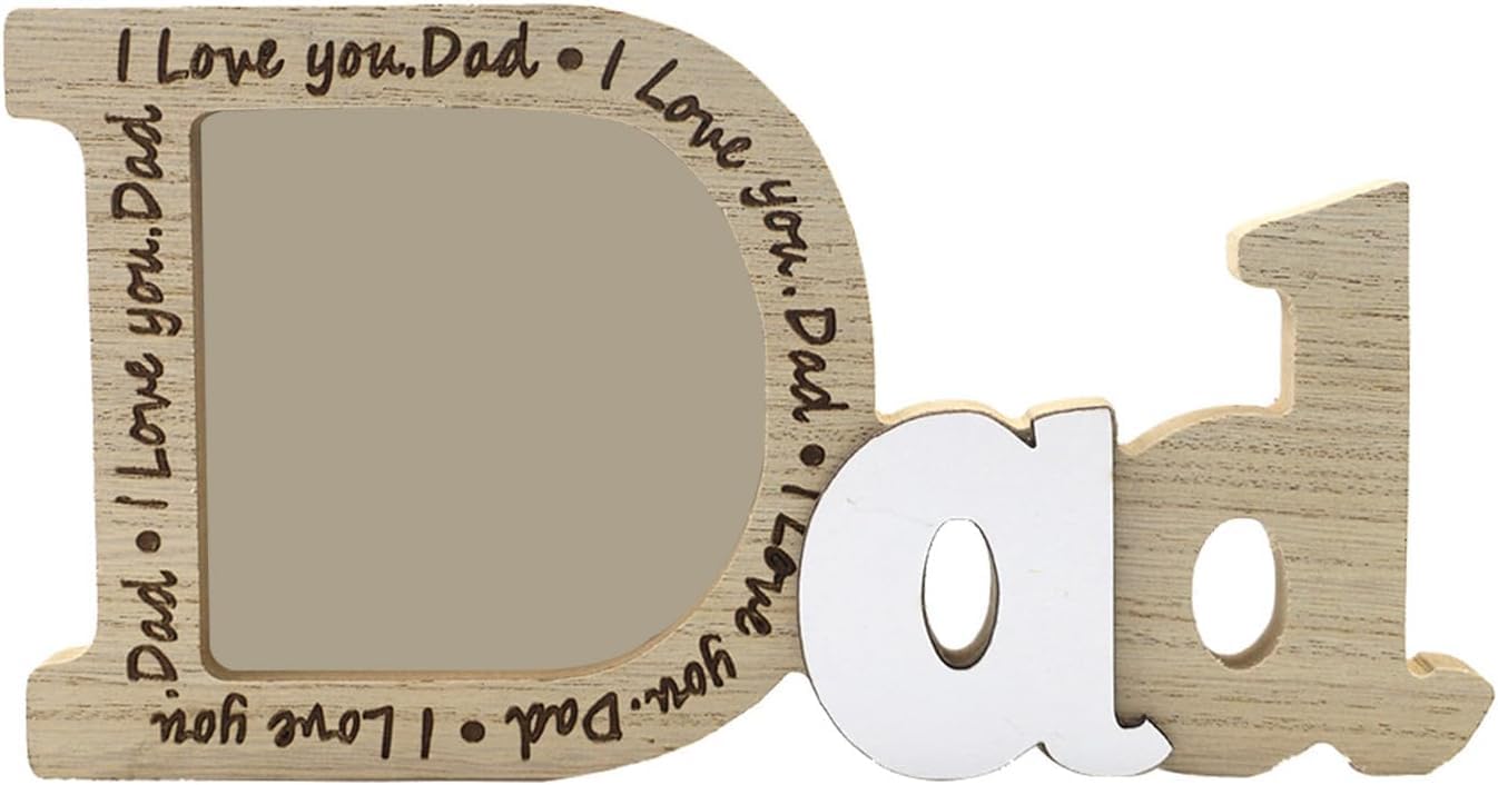 Fathers Day Gift from Daughter Son Wood Daddy Frame FathersDay Dad Photo Frame Dad Gifts for Fathers Day Dad Picture Frames Decorations Daddy Present for Father'sDay Birthday Christmas Thanksgiving