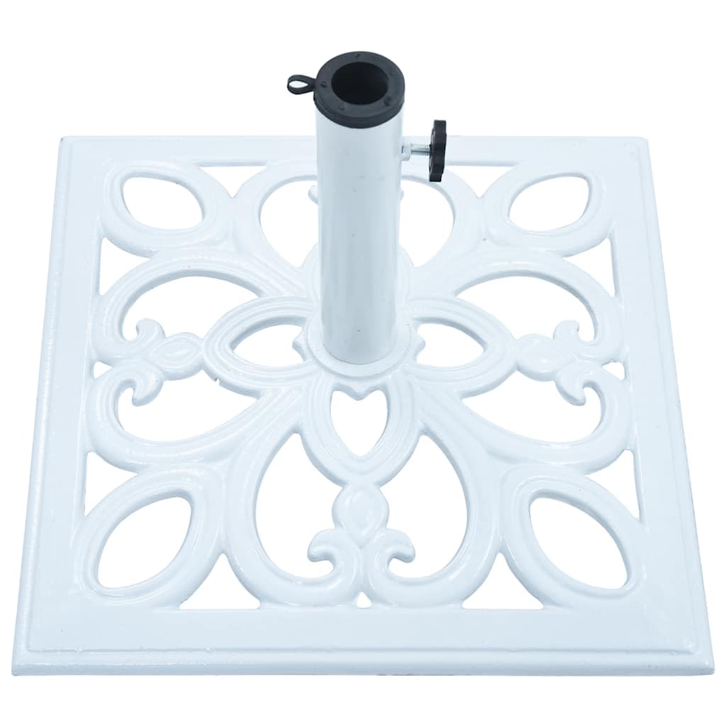 Supporto per ombrellone bianco, in ghisa, 12 kg, peso 49 cm, altezza 49 cm, con adattatore per aste da 35-48 mm, per balcone, terrazza, giardino, cortile, patio
