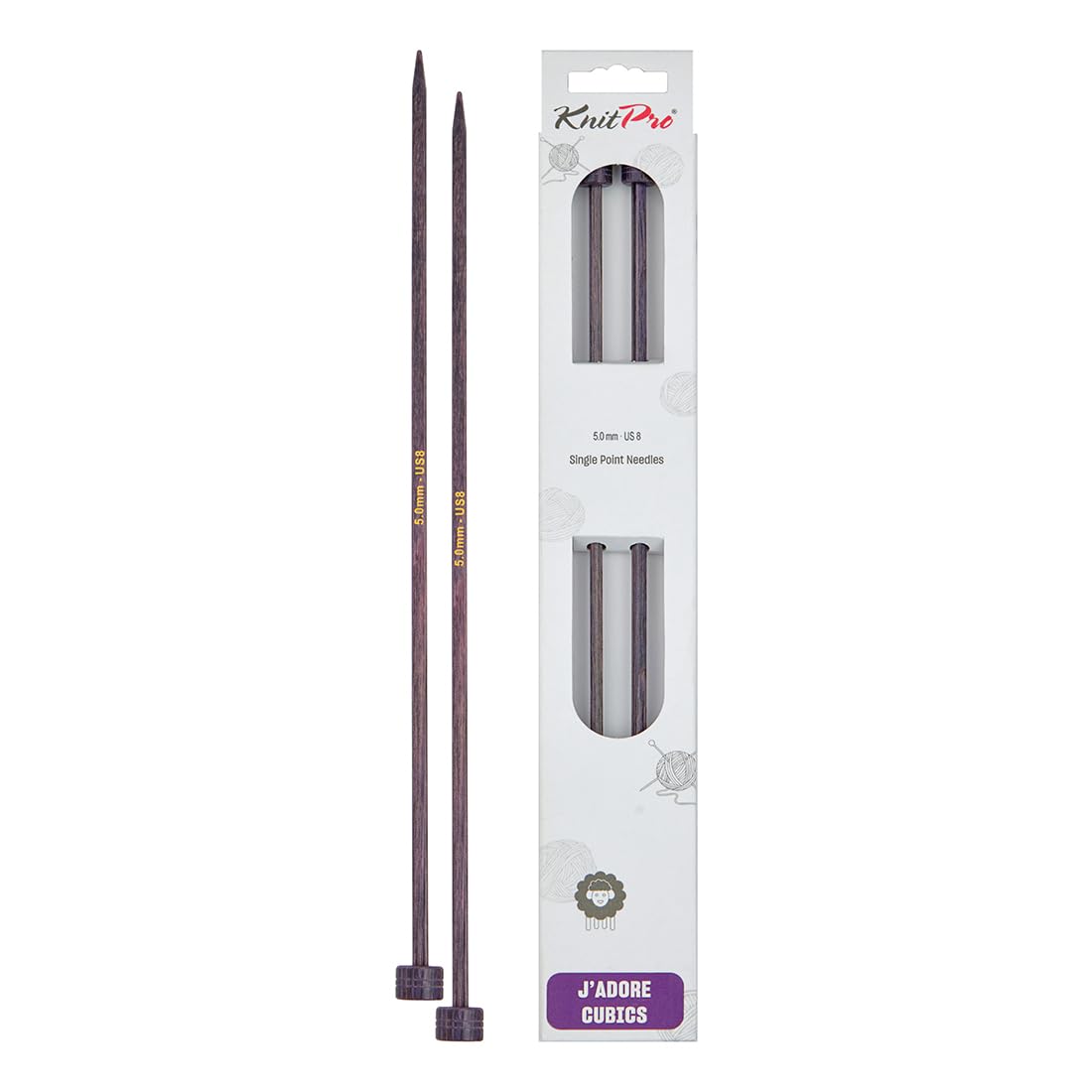 KnitPro J’Adore Cubics Single Pointed Needles 10" (25cm) | 5.00mm