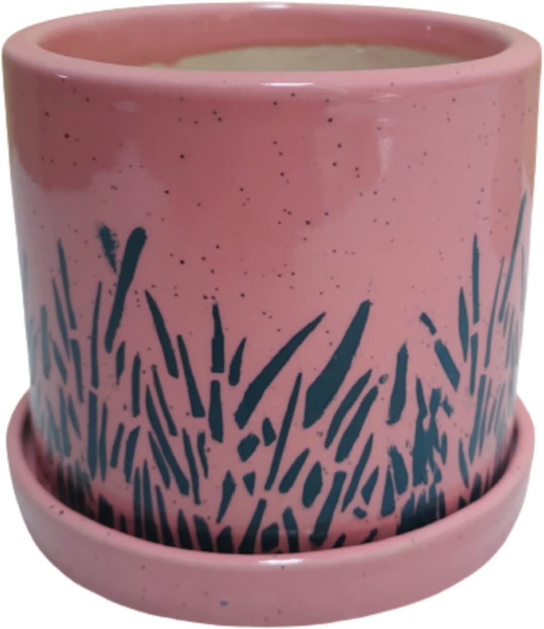 luminescence Round Shaped Ceramic Indoor Flower Pot Planter Indoor Outdoor Planter with Planter Tray Handicraft Plant Container Set (Ceramic), Pink Colour Size (10 x 10 x 10) CM, Pack of 2 (B09MJPM47T) Amazon Price History, Amazon Price Tracker