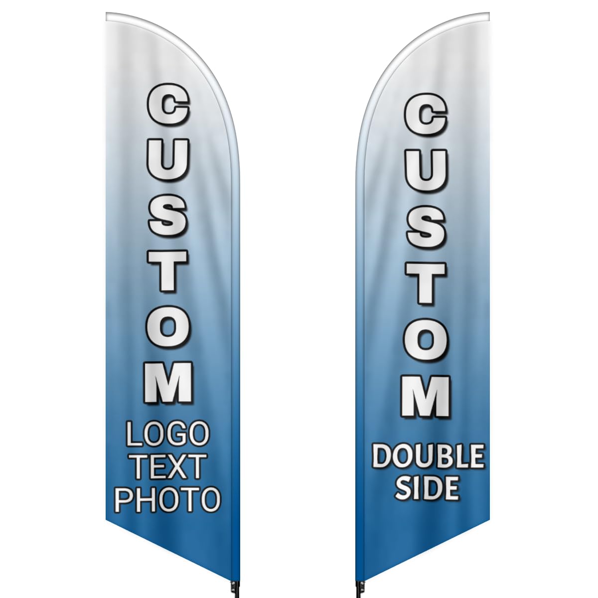 Generic Custom Feather Flag for Business, 1.6x6.6Ft, Blue