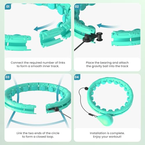 Weighted Infinity Exercise Hoop - 64in 30 Links Smart Hoop for Adult Weight Loss, Plus Size Low-Impact Fitness Hoop for Beginners & Women - Image 6